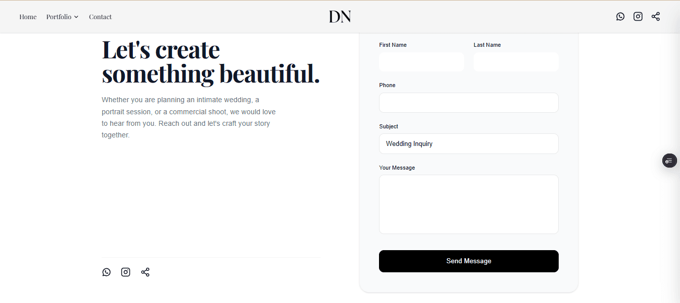 DN Productions Mobile Responsive Layout